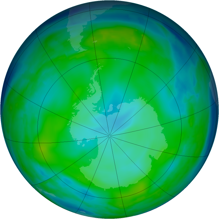 Antarctic ozone map for 17 June 2008